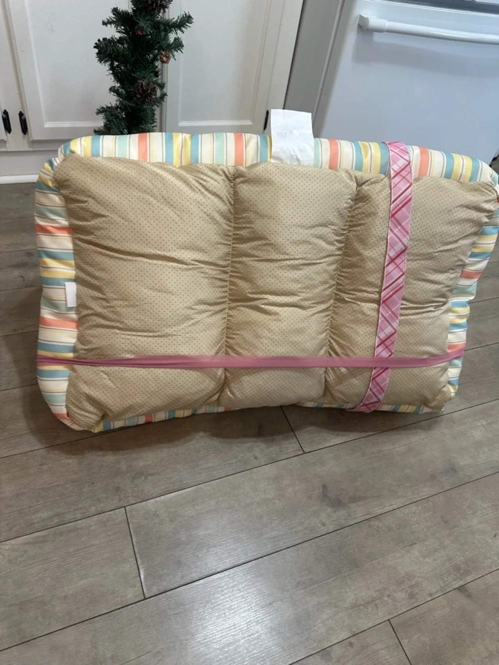 New LUXURIOUS Orthopedic Dog Bed Large Dog Bed Modern Pastel Striped Pet Bed